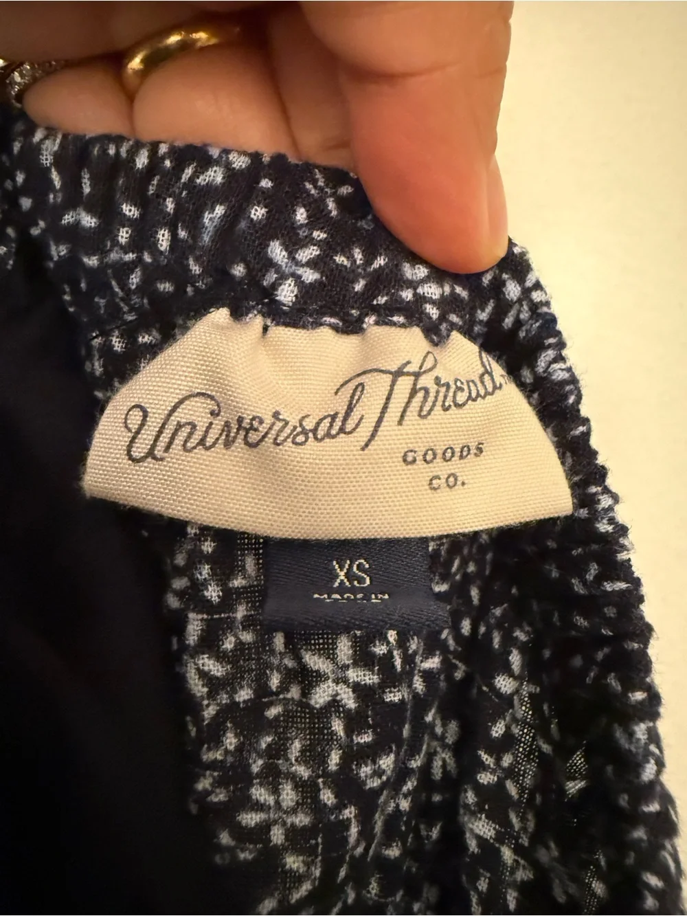 Universal Thread Navy Micro-Print Tiered Maxi Skirt